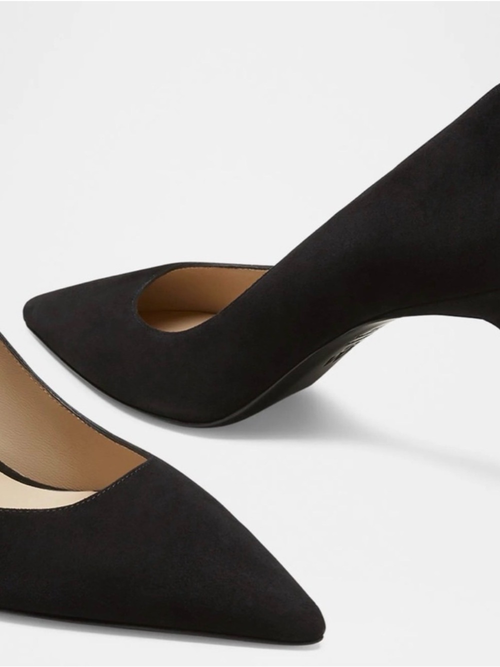 Stuart Weitzman Black Suede Pointed-Toe Pumps